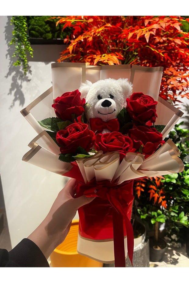 Romantic Red Rose & Teddy Bear Bouquet - Valentine's Day Gift - TryAladdin Romantic Red Rose & Teddy Bear Bouquet - Valentine's Day Gift - TryAladdin
