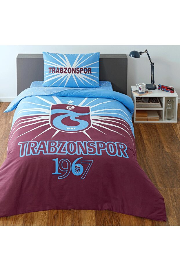 Licensed Trabzonspor Single Duvet Cover Set - 100% Cotton