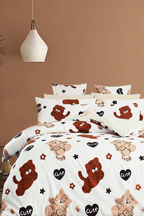 Single Size Duvet Cover Set - Cute Pumpkin Design