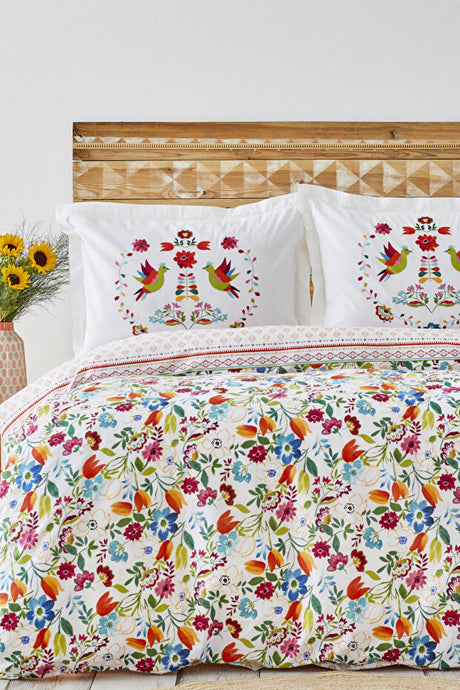 Parlin Double Duvet Cover Set - 100% Cotton, Vibrant Floral