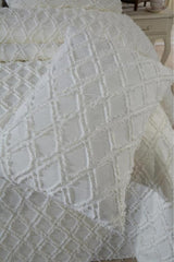 Double Size 3 Piece Cream Cotton Pike Bedding Set