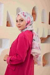 Comfort Flowers Pink Shawl - Soft Cotton