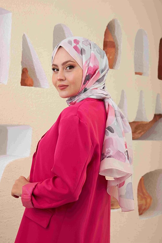 Comfort Flowers Pink Shawl - Soft Cotton