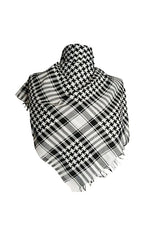 Unisex Keffiyeh Scarf - Black & White Plaid
