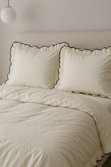 Double Size 100% Cotton Ruffled Duvet Cover Set - 3 Piece