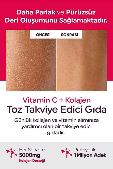 Doplněk prášku kolagenu 5000mg - 30 sáčků pro zářivou pleť