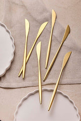 6-Piece Gold Stainless Steel Dinner Knife Set