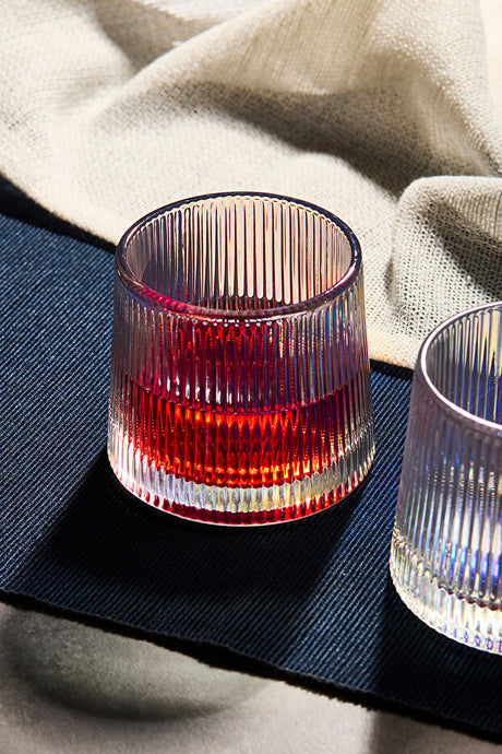 Mose Luster 2-Piece Ribbed Crystal Whiskey Cocktail Glasses 160ml