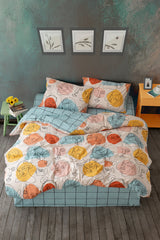 Modern Mint Double Duvet Cover Set - 4 Piece, 100% Cotton