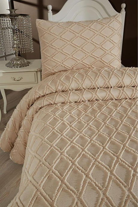 Beige Single Pique Bedding Set - 2 Pieces