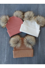 Baby Ribbed Knit Beanies - 0-1 Age 3-Pack
