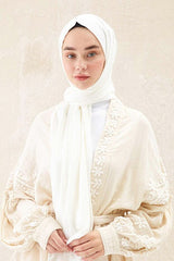 Medina Silk Shawl - Elegant White