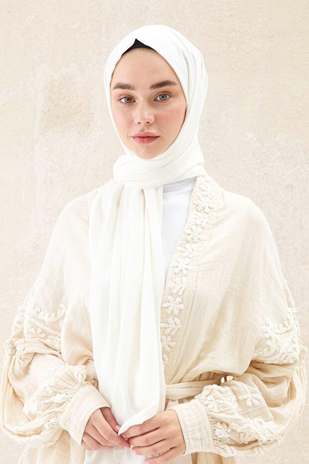 Medina Silk Shawl - Elegant White