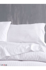 Single Striped Satin Hotel Duvet Cover Set - 160x220cm