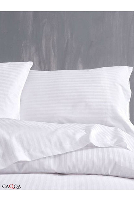 Single Striped Satin Hotel Duvet Cover Set - 160x220cm