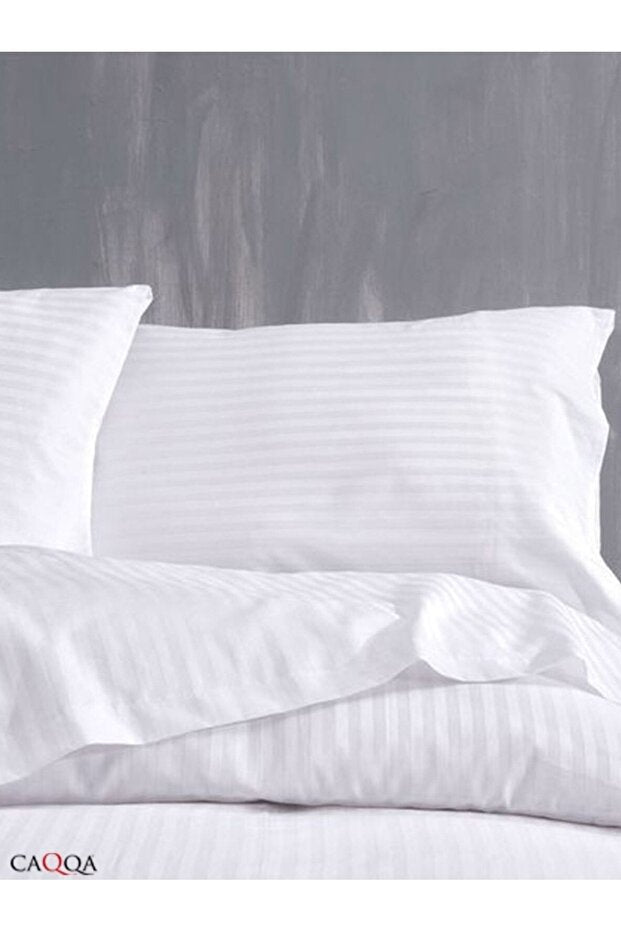 Single Striped Satin Hotel Duvet Cover Set - 160x220cm