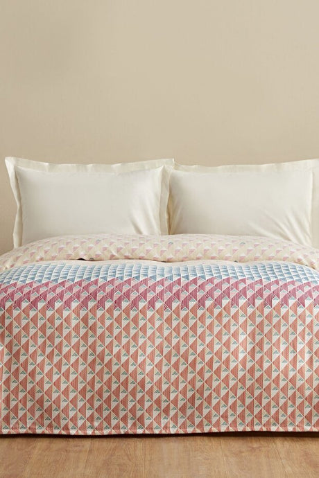 Dace 100% Cotton Double Bed Pike - Multicolor Geometric, 200x220 cm