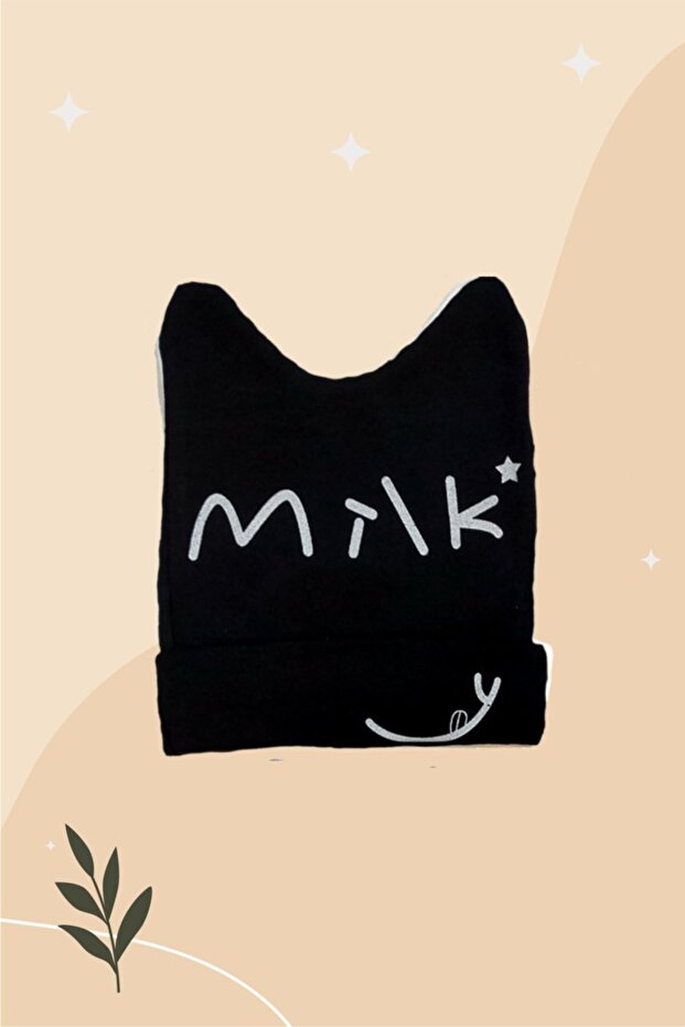 3-pak 100% bomulds baby hue sæt - "Milk" design
