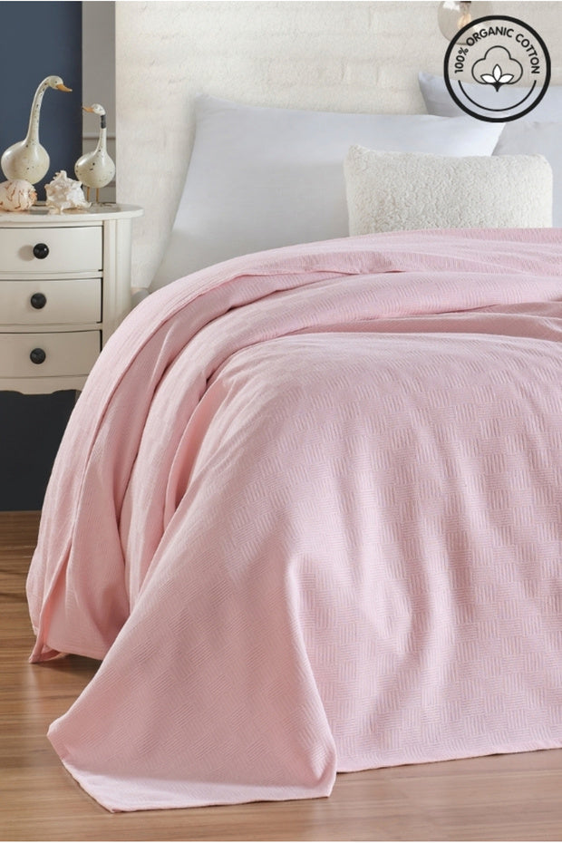 100% Organic Cotton Single Pike Bedspread - Checkered