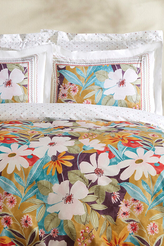 Lumire 100% Cotton Double Duvet Cover Set - Multicolor