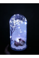 Enchanted Sleeping Deer Lighted Cloche - Romantic Home Decor Gift