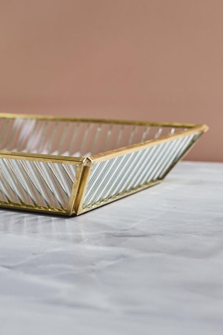 Elegant Mirrored Serving Tray - 31x20 cm