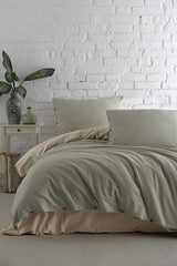 Athena 100% Cotton Washed Double Duvet Cover Set 200x220cm