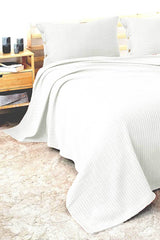 Double Knitted Pique Bedspread Set - 220x240cm with 2 Pillowcases