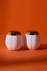 Elegant Pumpkin Porcelain Salt & Pepper Shaker Set - 2 Pieces