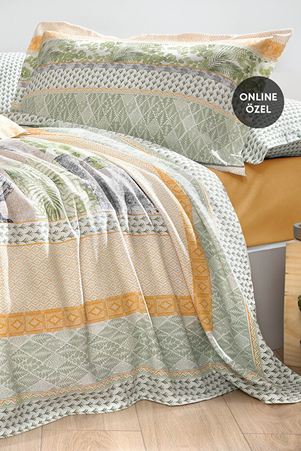 Blair Double Pique Set - Tropical Leaf Design, 100% Cotton