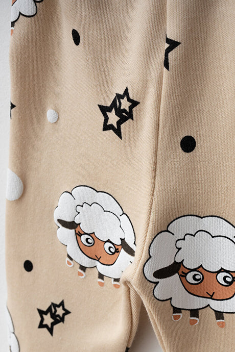 Newborn 0-3 Months 3-Piece 100% Cotton Baby Clothing Set - Little Lambs