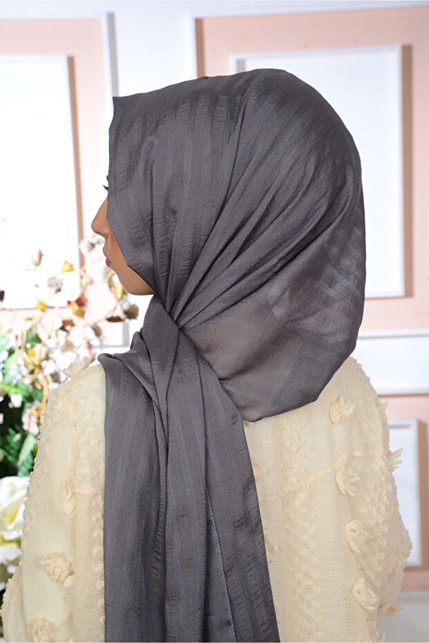 Shiny Striped Chiffon Shawl for Daily & Evening