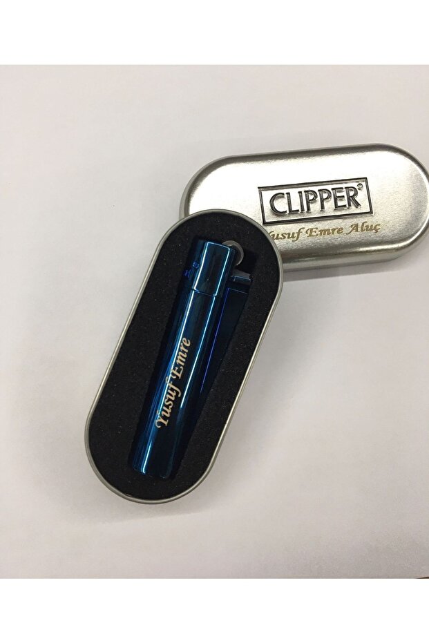 Personalized Blue Lighter with Custom Engraving in Gift Box