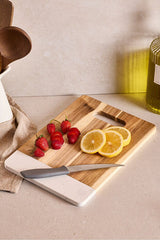 Acacia Wood & Marble Cutting Board - 32x22 cm