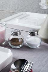Elegant Glass Salt & Pepper Shaker Set - 50ml x 2