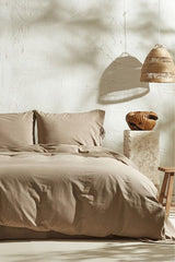 4 Element Double Duvet Cover Set - Latte, 100% Cotton