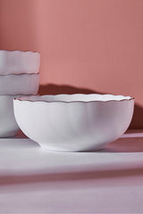 Waves Opal Gold-Rimmed Soup Bowl - 11.5 cm