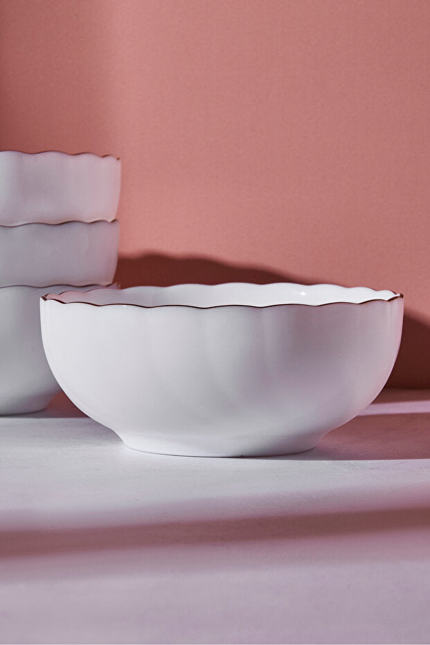 Waves Opal Gold-Rimmed Soup Bowl - 11.5 cm