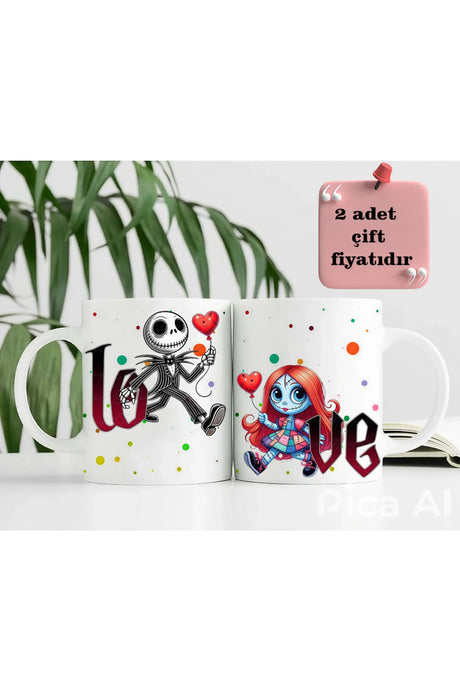 Jack Skellington & Sally Couple Mugs - 300ml Set of 2