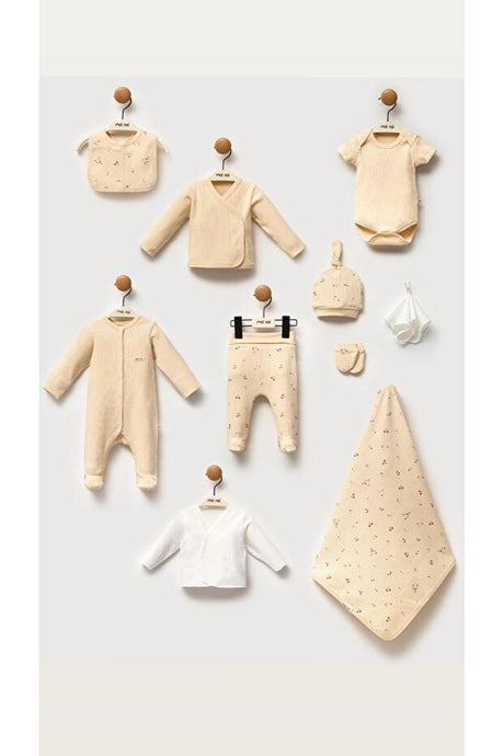 Cherry Print 10-Piece Newborn Baby Clothing Set - 0-3 Months