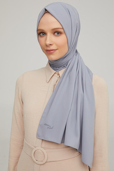Medina Silk Feel Shawl - Silver for Everyday Elegance
