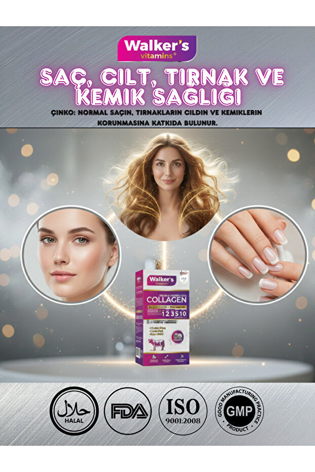 5 Arten von Kollagen mit Keratin, Biotin, Zink - 60 Tabletten