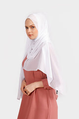 White Crepe Chiffon Shawl - Lightweight & Easy Care