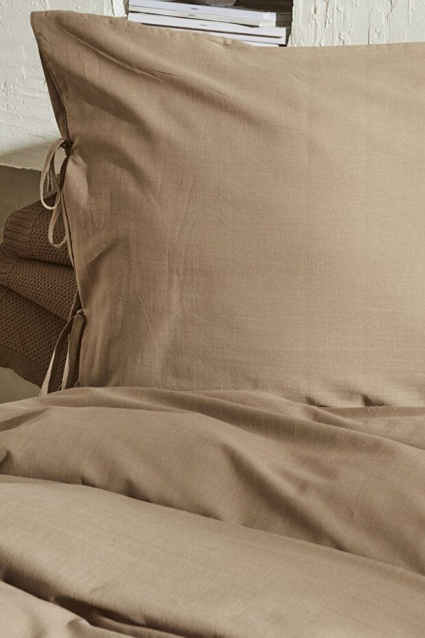 4 Element Double Duvet Cover Set - Latte, 100% Cotton