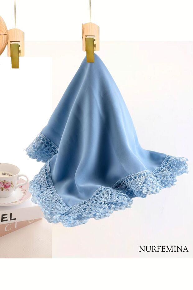 Handcrafted-Like Lace Multi Chiffon Prayer Scarf