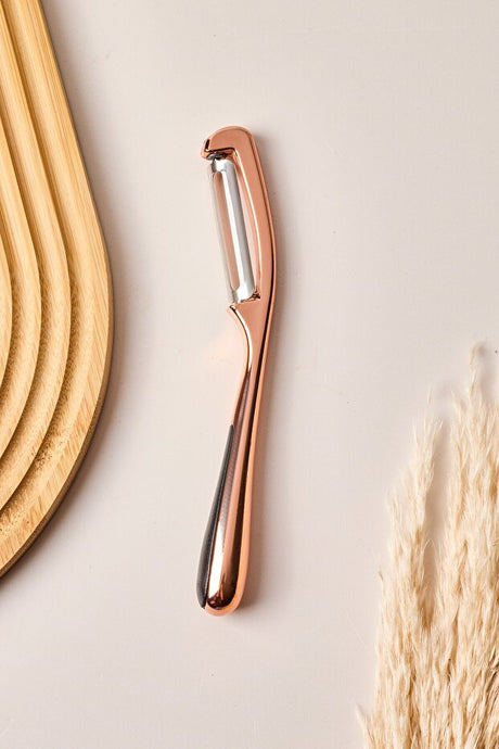 Rose Gold Ergonomic Peeler - Stainless Steel Blade