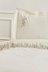 Maisa Double Embroidered Duvet Cover Set - Beige