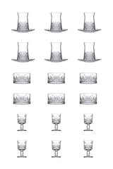 Pasabahce Timeless Heybeli Professional Turkish Tea & Dessert Glassware Set - 24 Piece