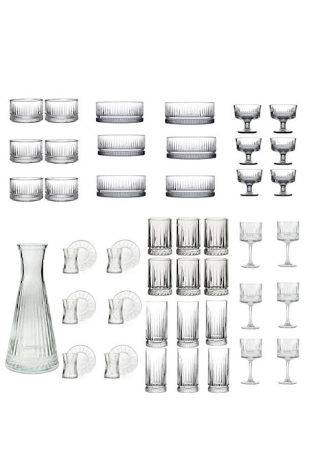 Pasabahce Elysia Premium 49-Piece Glassware & Serving Set - Complete Collection