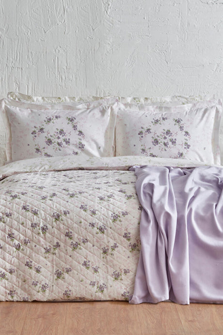Nevra Double Piqué Summer Bedding Set - 100% Cotton Lilac